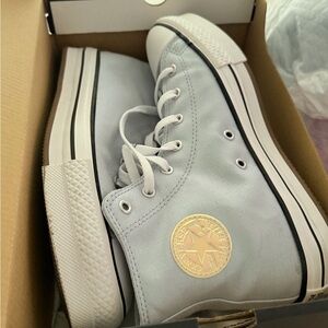 Converse High-Tops in Soft blue with White Accents